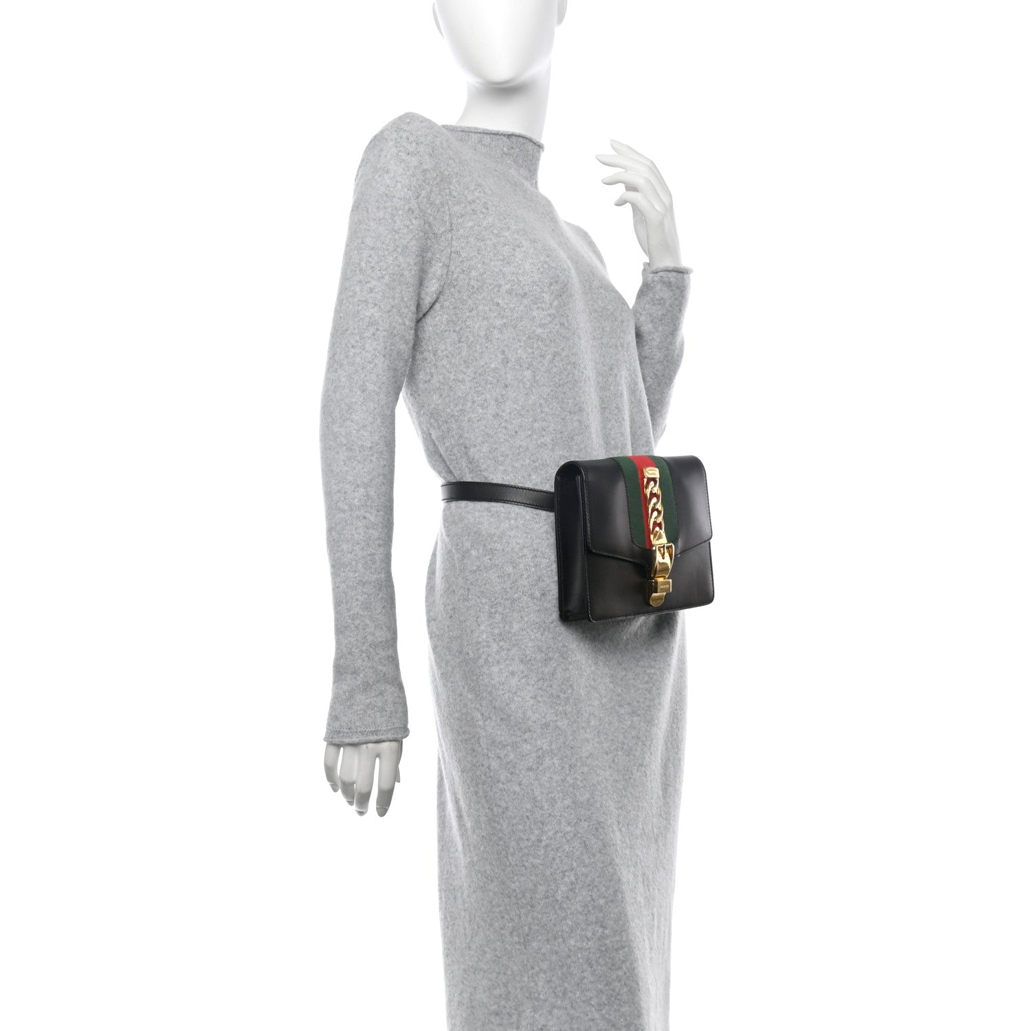 Gucci Calfskin Sylvie Belt Bag 95 38 Black 2 of 10