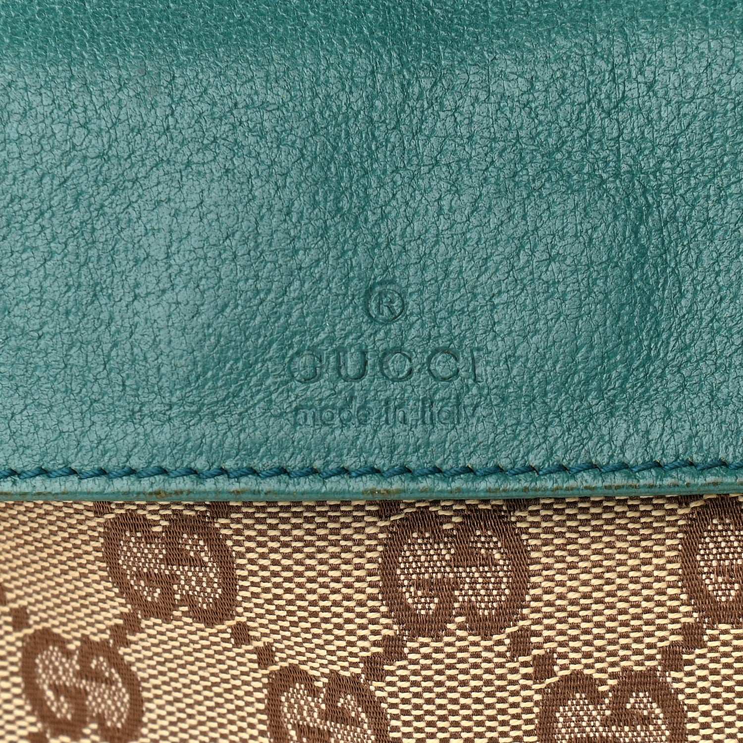 Gucci GG Monogram Web Double Pocket Belt Bag Turquoise 5 of 7
