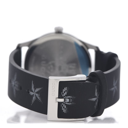 Gucci Stainless Steel Calfskin 38mm G-Timeless Bee Star Hologram Quartz Watch Black 4 of 5