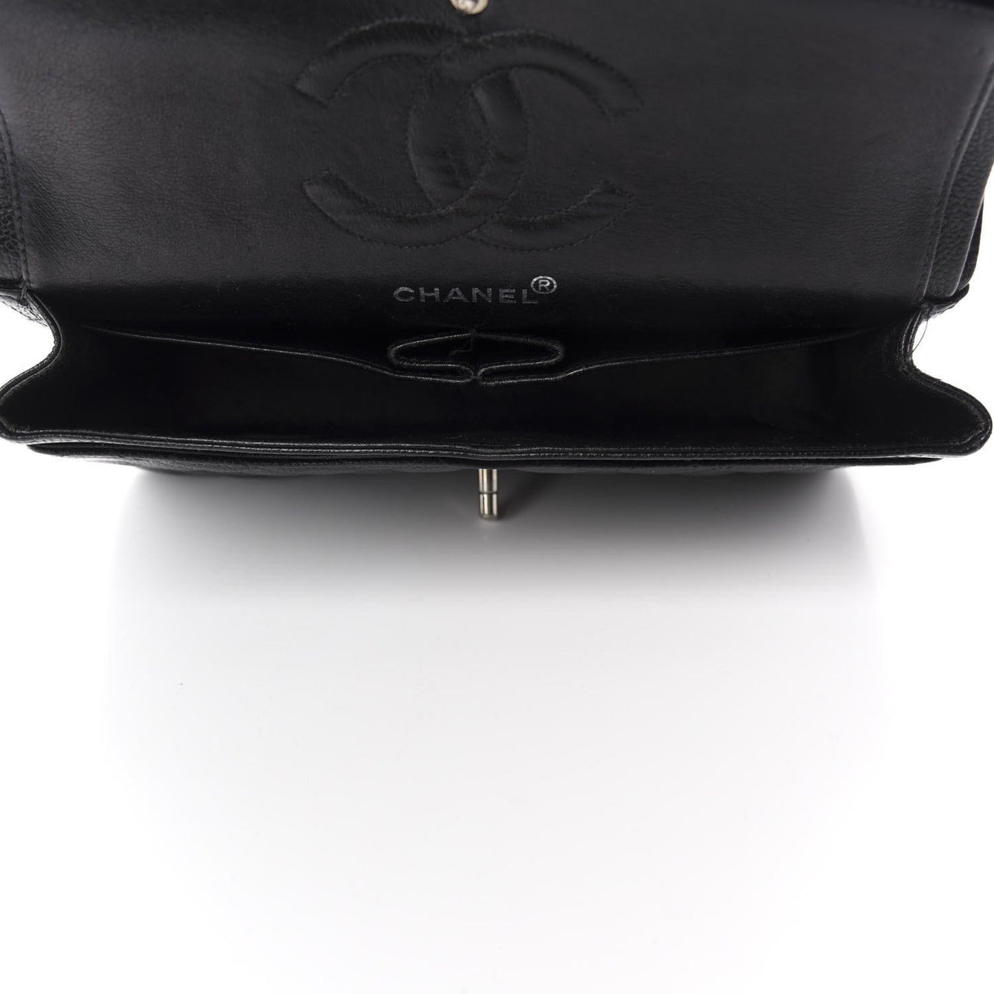 Caviar Quilted Medium Double Flap Black