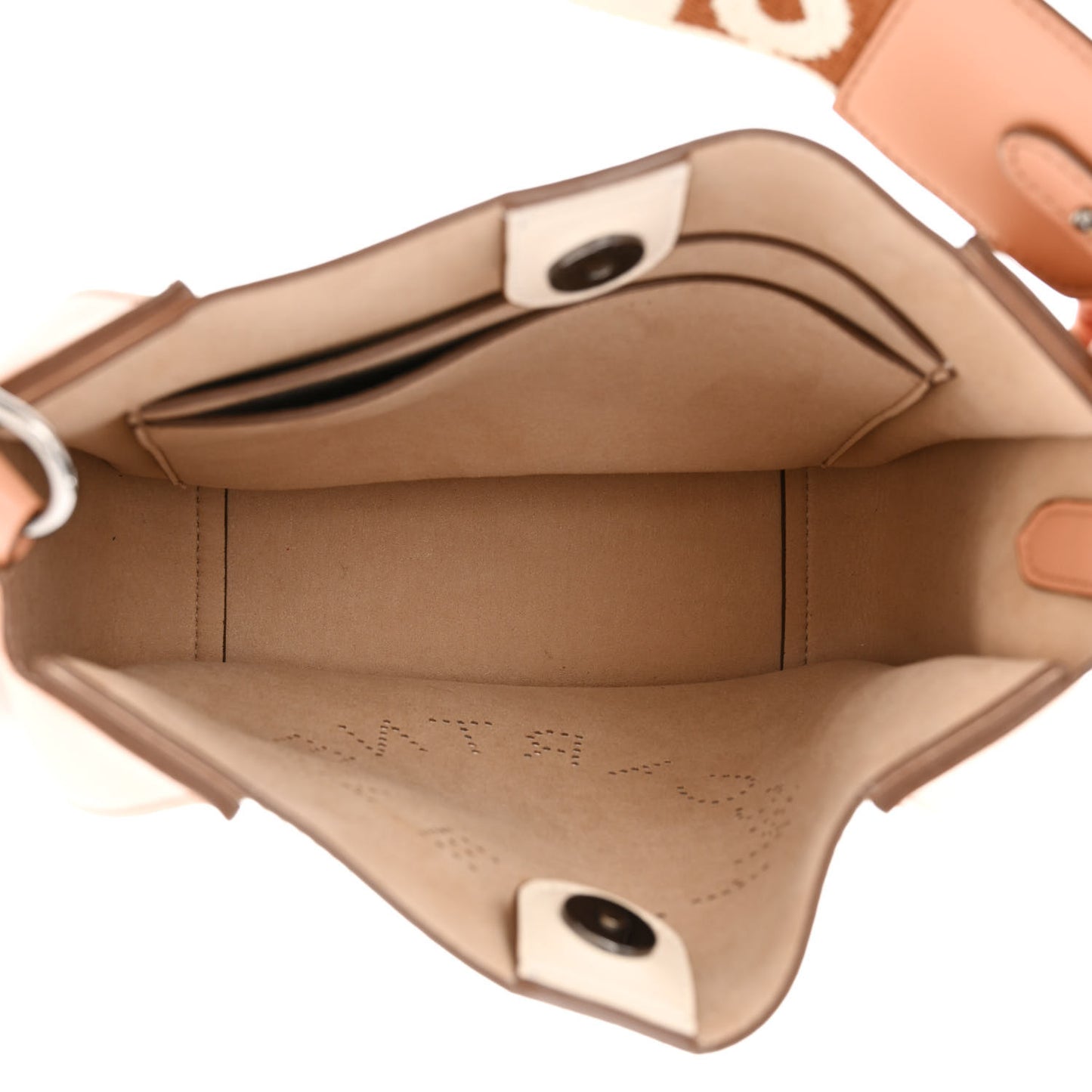 Eco Alter Nappa Perforated Logo Mini Crossbody Beige
