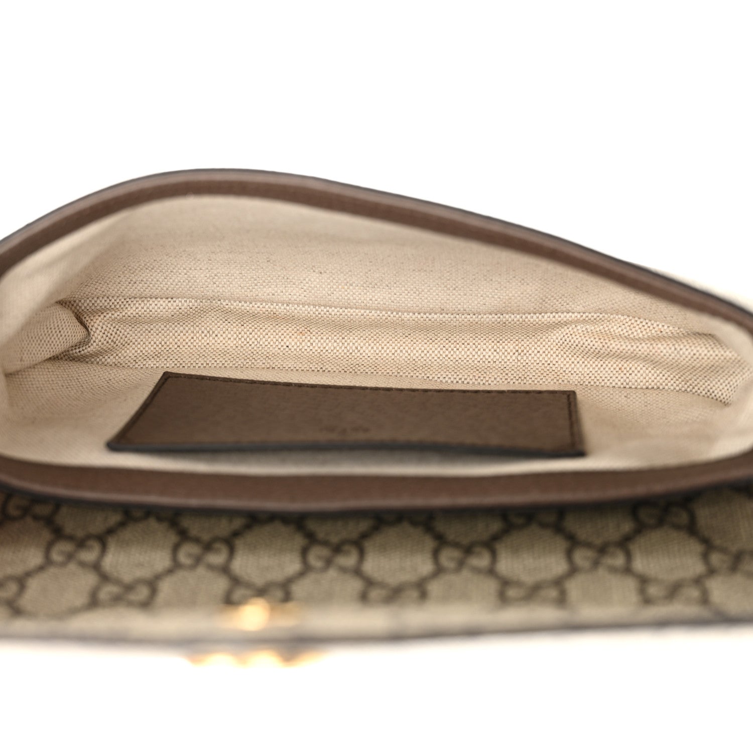 Gucci GG Supreme Monogram Textured Dollar Calfskin Web Mini Ophidia Envelope Shoulder Bag Beige Ebony 5 of 11