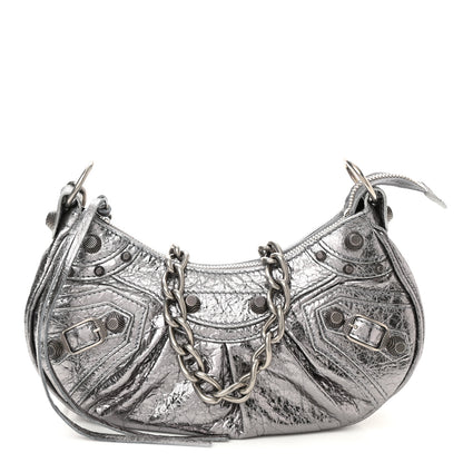 Balenciaga Metallic Agneau Arena Le Cagole Chain Shoulder Bag XS Silver 8 of 8