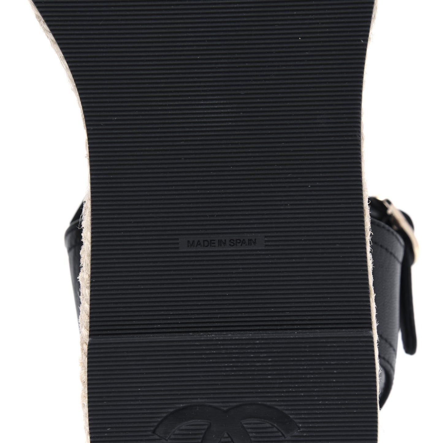 Lambskin CC Ankle Strap Espadrilles 38 Black