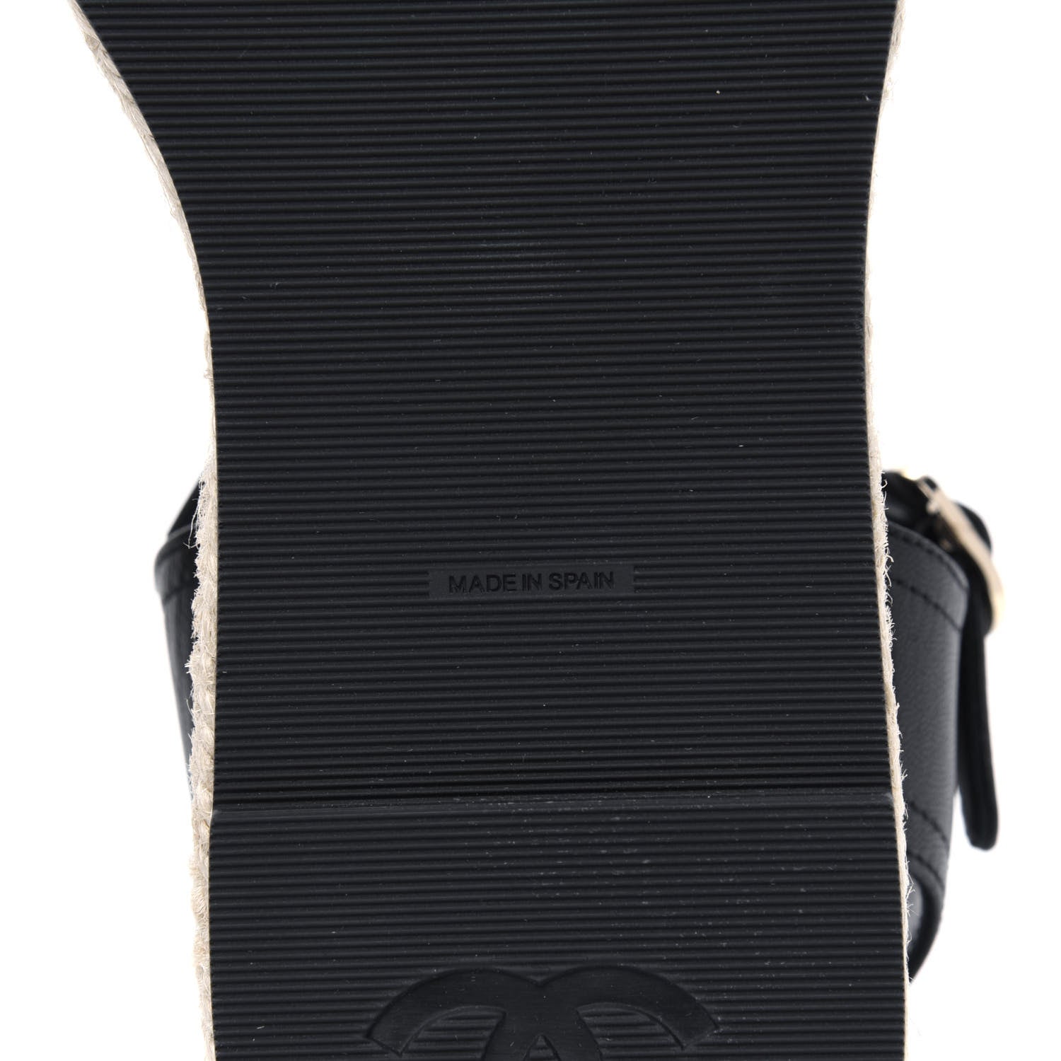 Chanel Lambskin CC Ankle Strap Espadrilles 38 Black 6 of 9