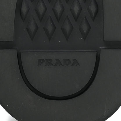 Prada Spazzolato Rois Re-Nylon Metal Triangle Logo Mens 40mm Combat Boots 9.5 Black 6 of 13