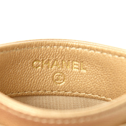 Chanel Metallic Goatskin Quilted Chanel 19 Card Holder Gold 5 of 7