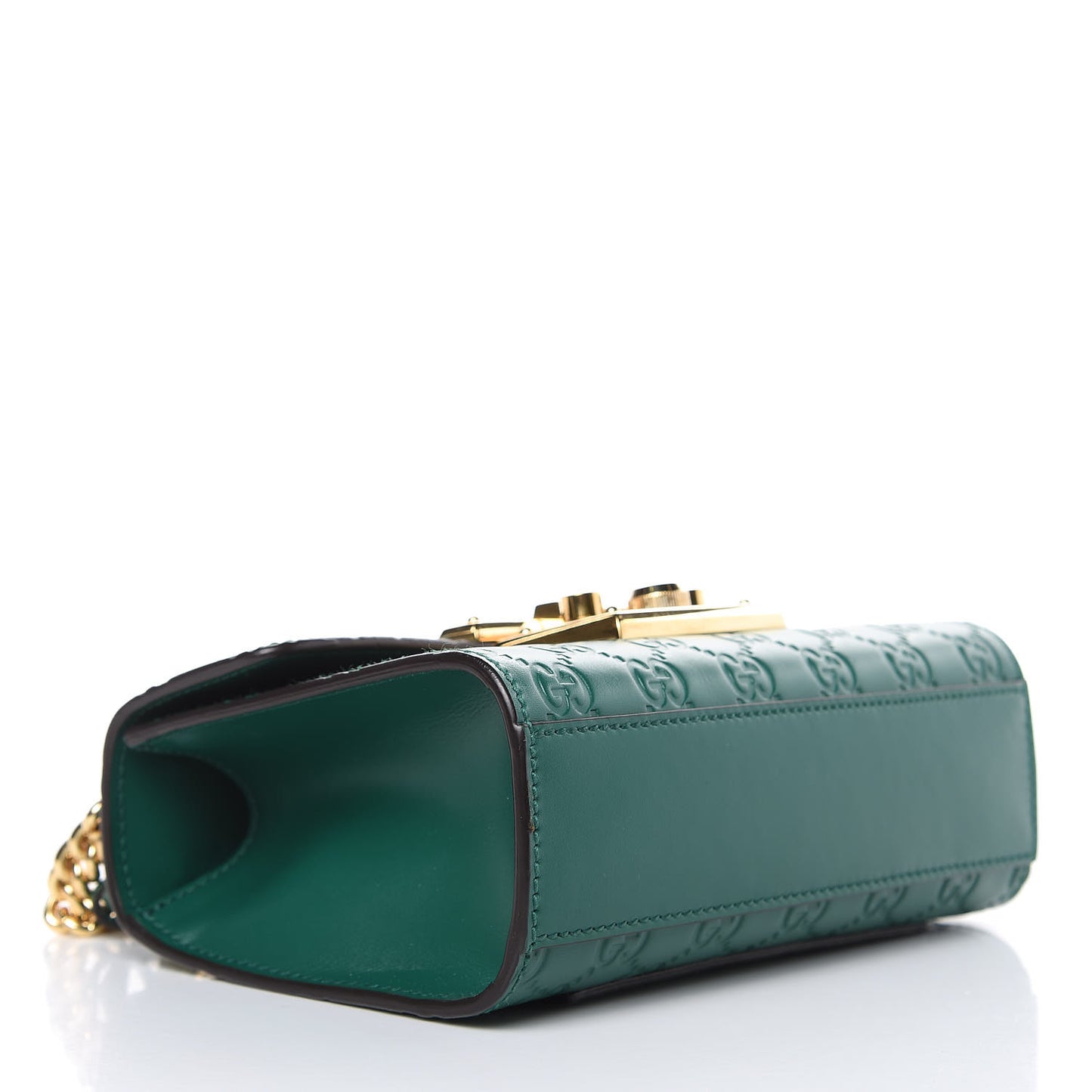 Guccissima Small Padlock Shoulder Bag Emerald