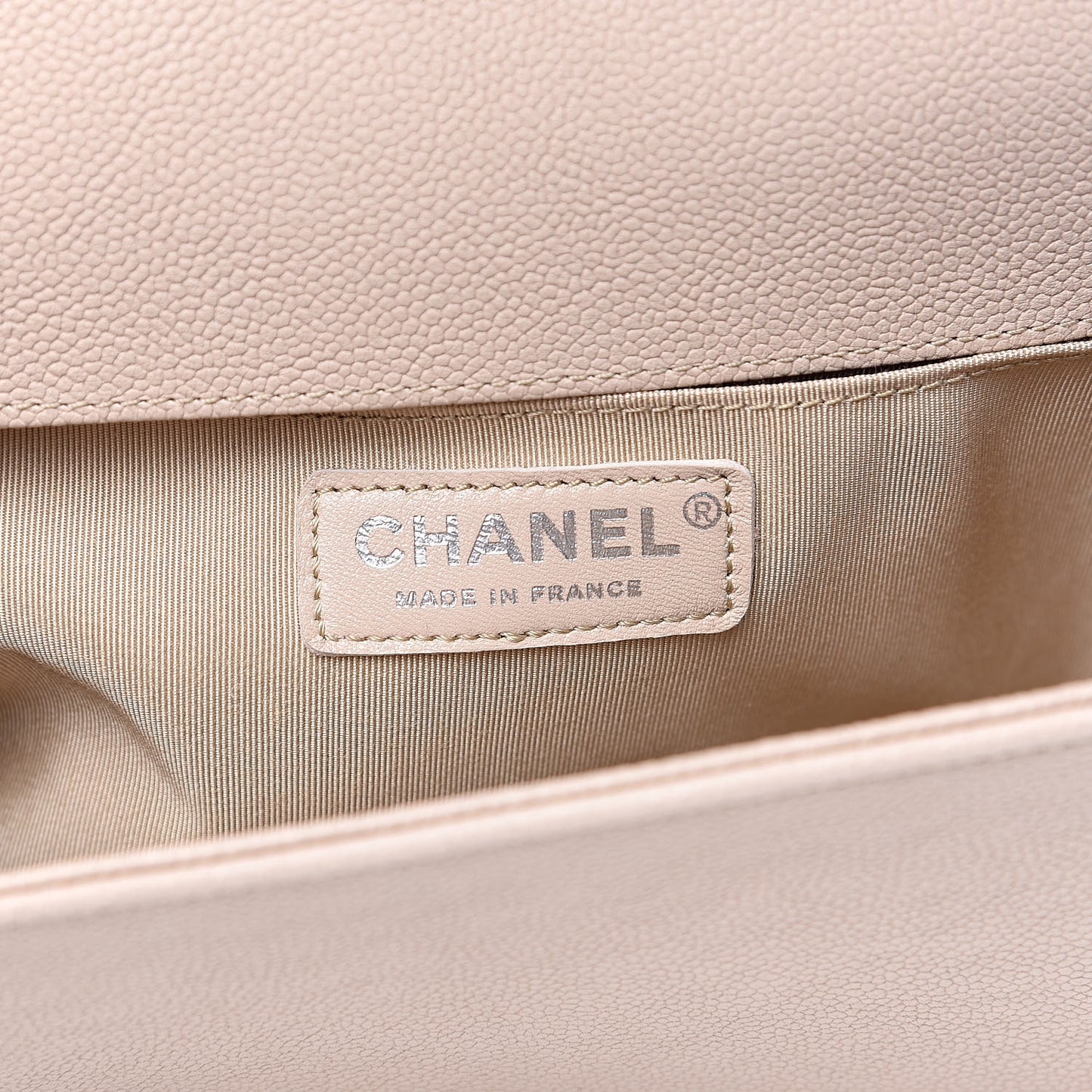 Caviar Quilted Medium Boy Flap Dark Beige