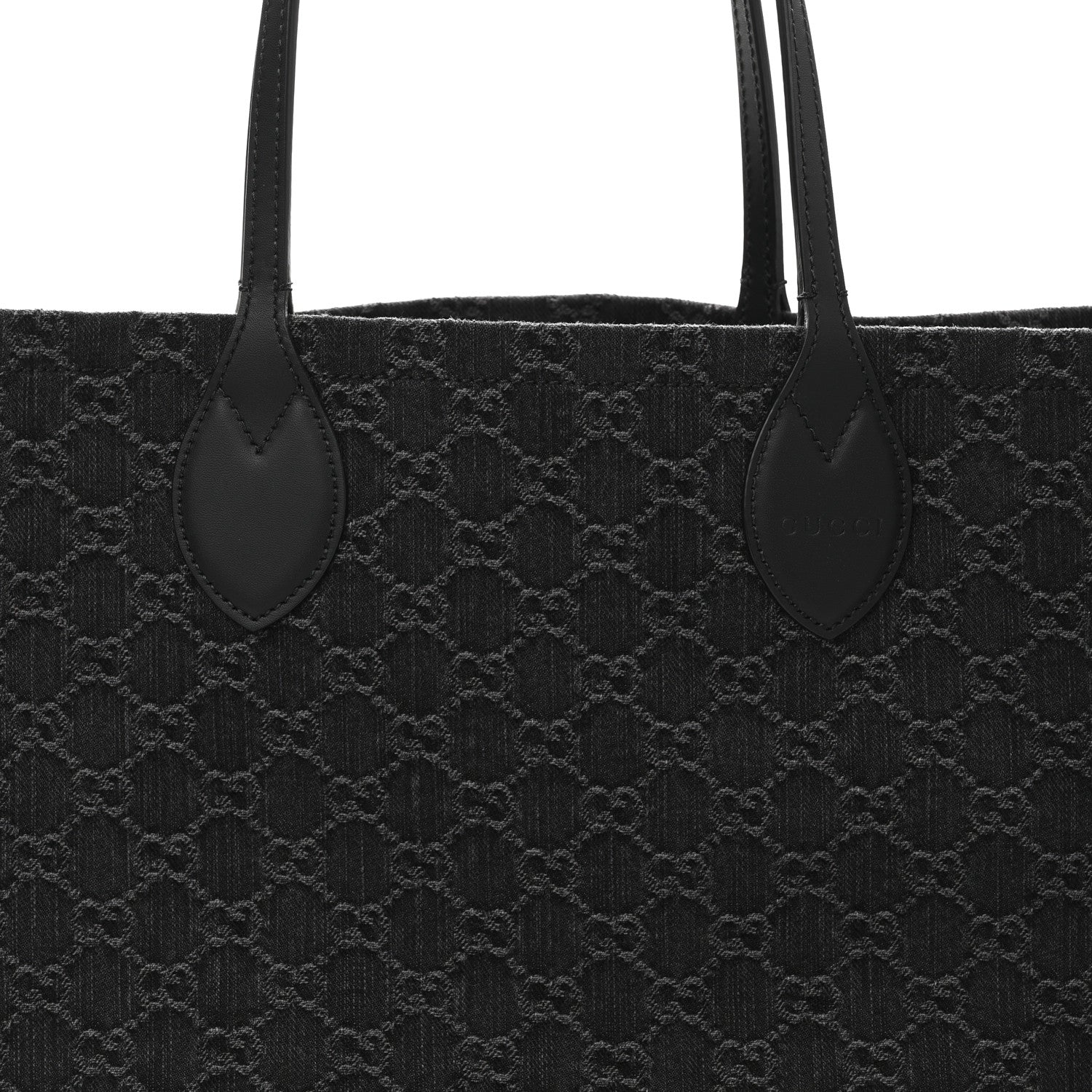 Gucci Denim Ophidia GG Monogram Large Tote Black Grey 9 of 11