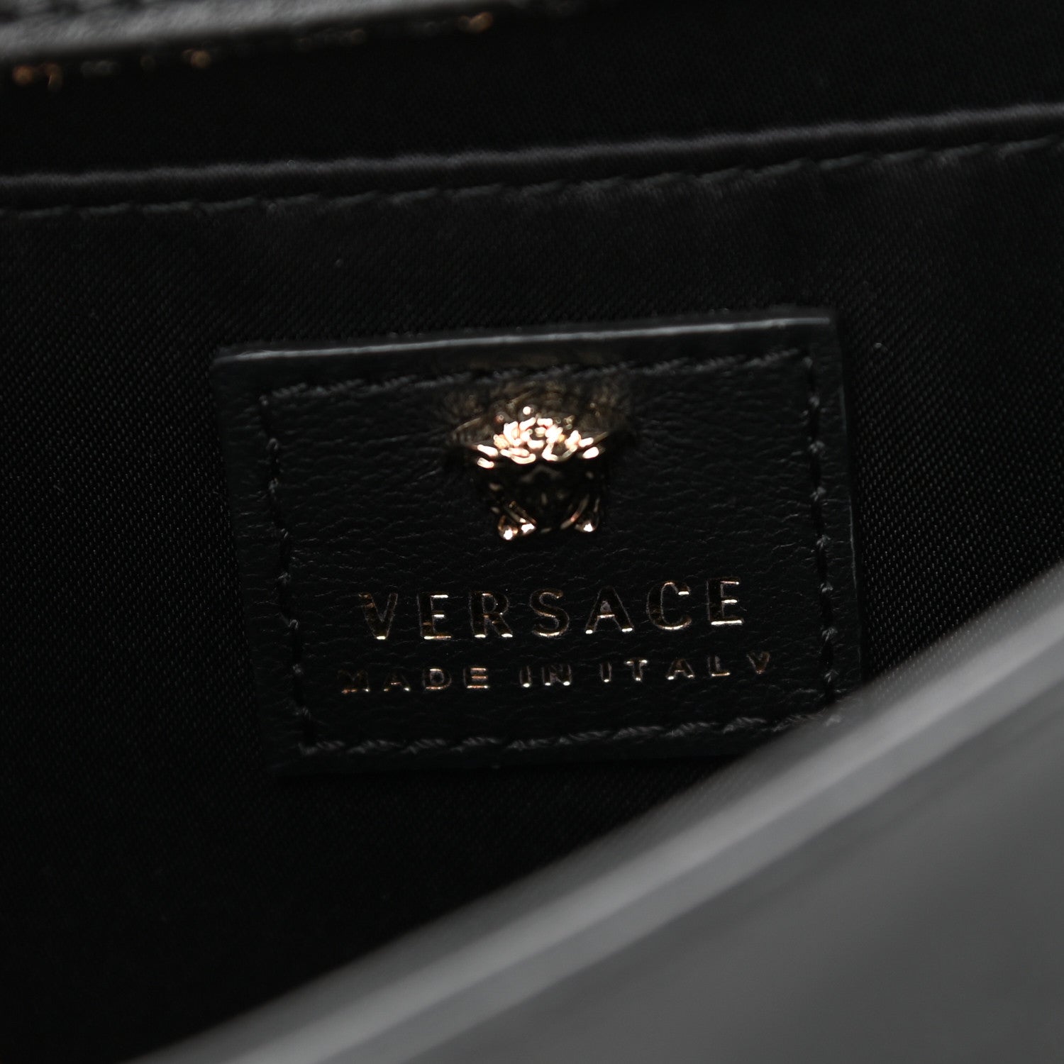 Versace Vitello Palazzo Medusa Evening Clutch Bag Black 6 of 11