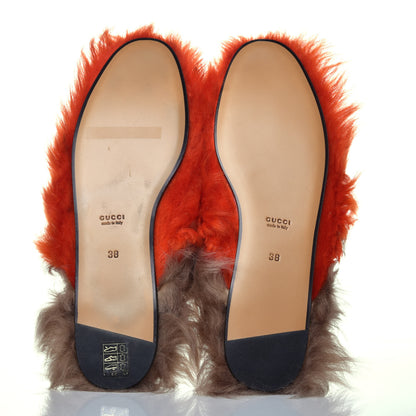 Gucci Merino Wool Womens Princetown Slippers 38 Sun Orange Natural 5 of 8