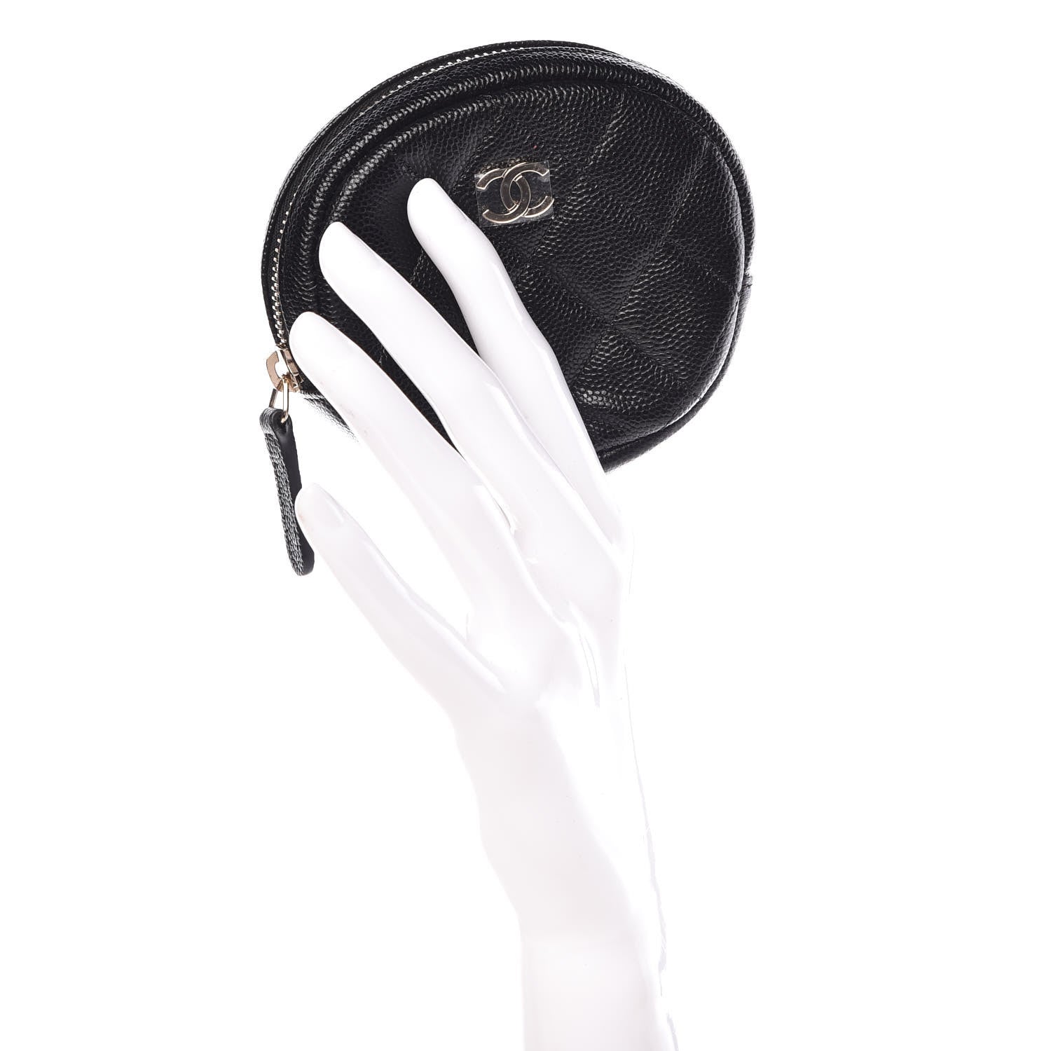 Chanel Caviar Quilted Zip Around Classic Coin Purse Black 2 of 10