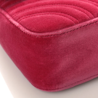 Gucci Velvet Matelasse Small GG Marmont Shoulder Bag Light Raspberry Rose 8 of 9