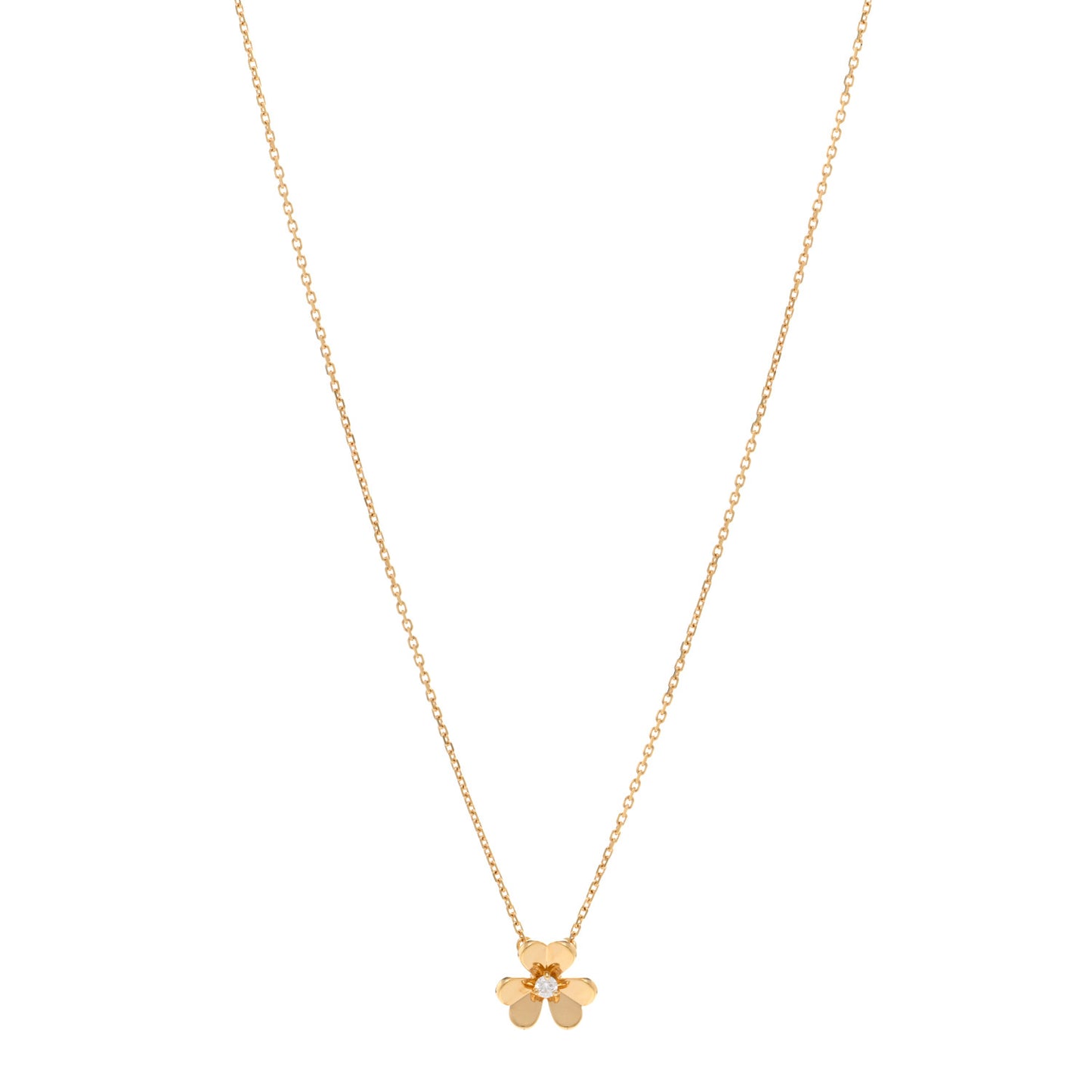 18K Yellow Gold Diamond Mini Frivole Pendant Necklace