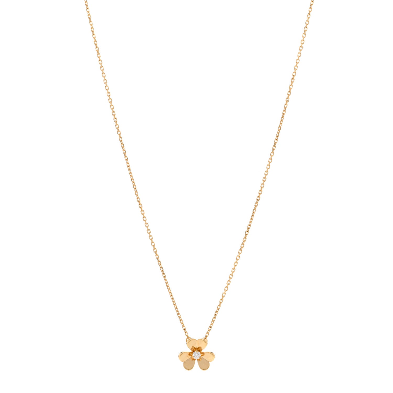 Van Cleef & Arpels 18K Yellow Gold Diamond Mini Frivole Pendant Necklace 1 of 6