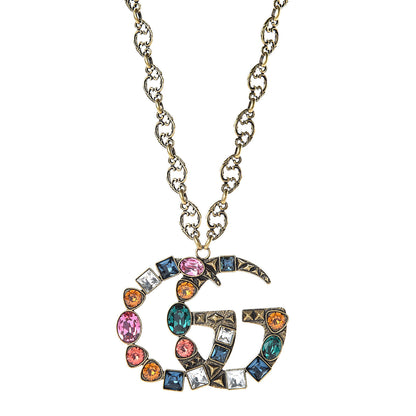 Gucci Crystal Marmont Necklace Aged Gold Multicolor 1 of 5