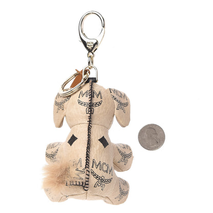MCM Visetos Zoo Elephant Key Ring Bag Charm Beige 2 of 3