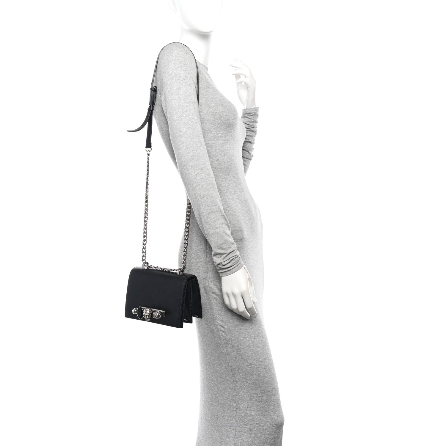 Alexander McQueen Calfskin Knuckle Crossbody Black 2 of 9