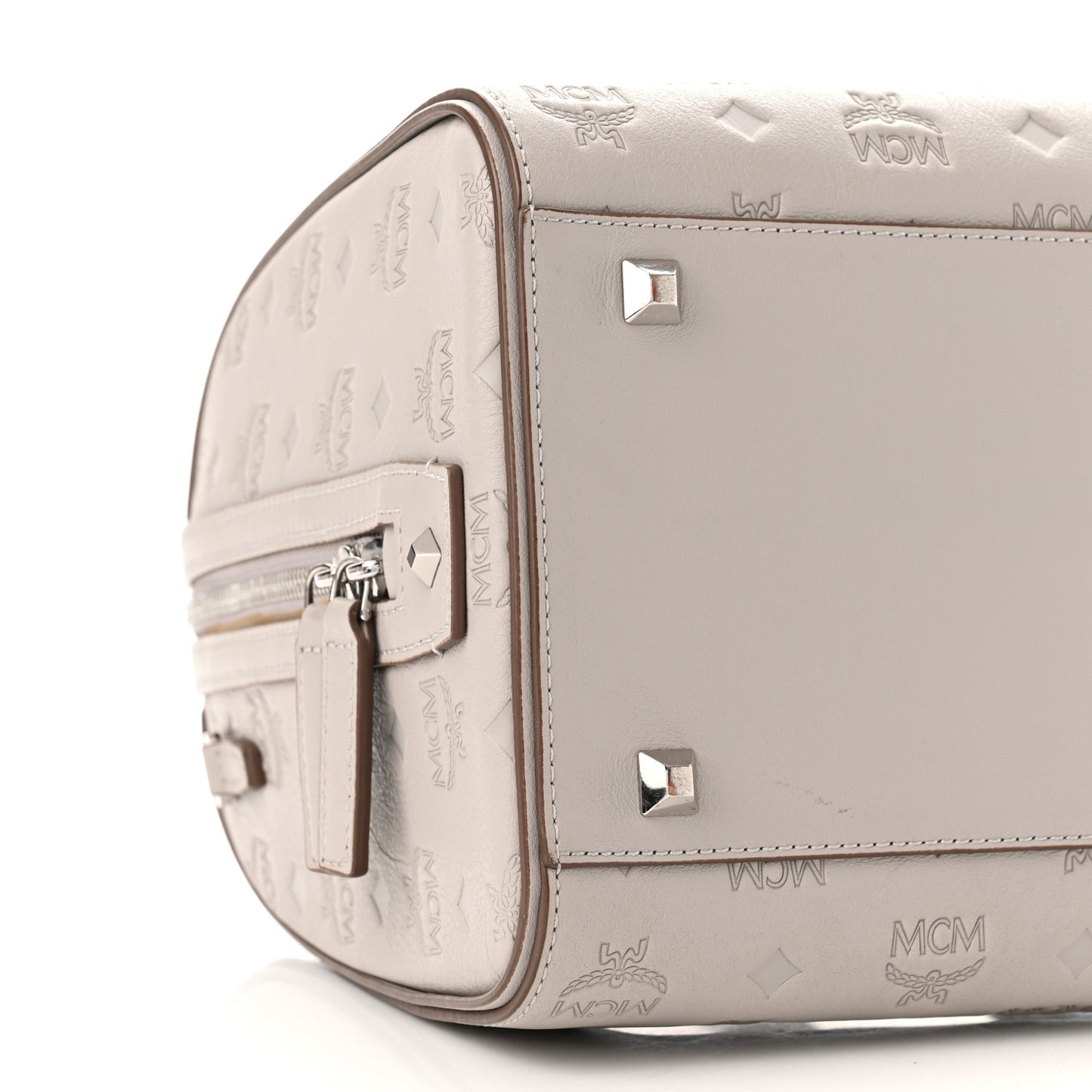 Calfskin Ottomar Monogram Essential Boston Bag Dove