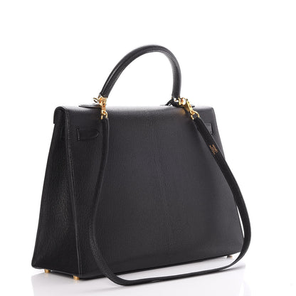 Hermes Chevre de Coromandel Kelly Sellier 35 Black 3 of 31