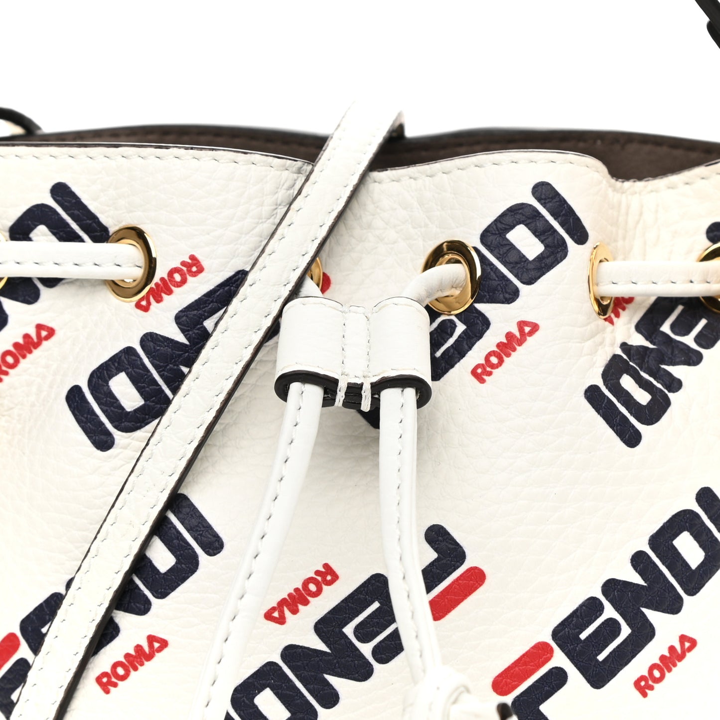 X FILA Vitello F is Fendi Mania Mini Mon Tresor Bucket Bag White