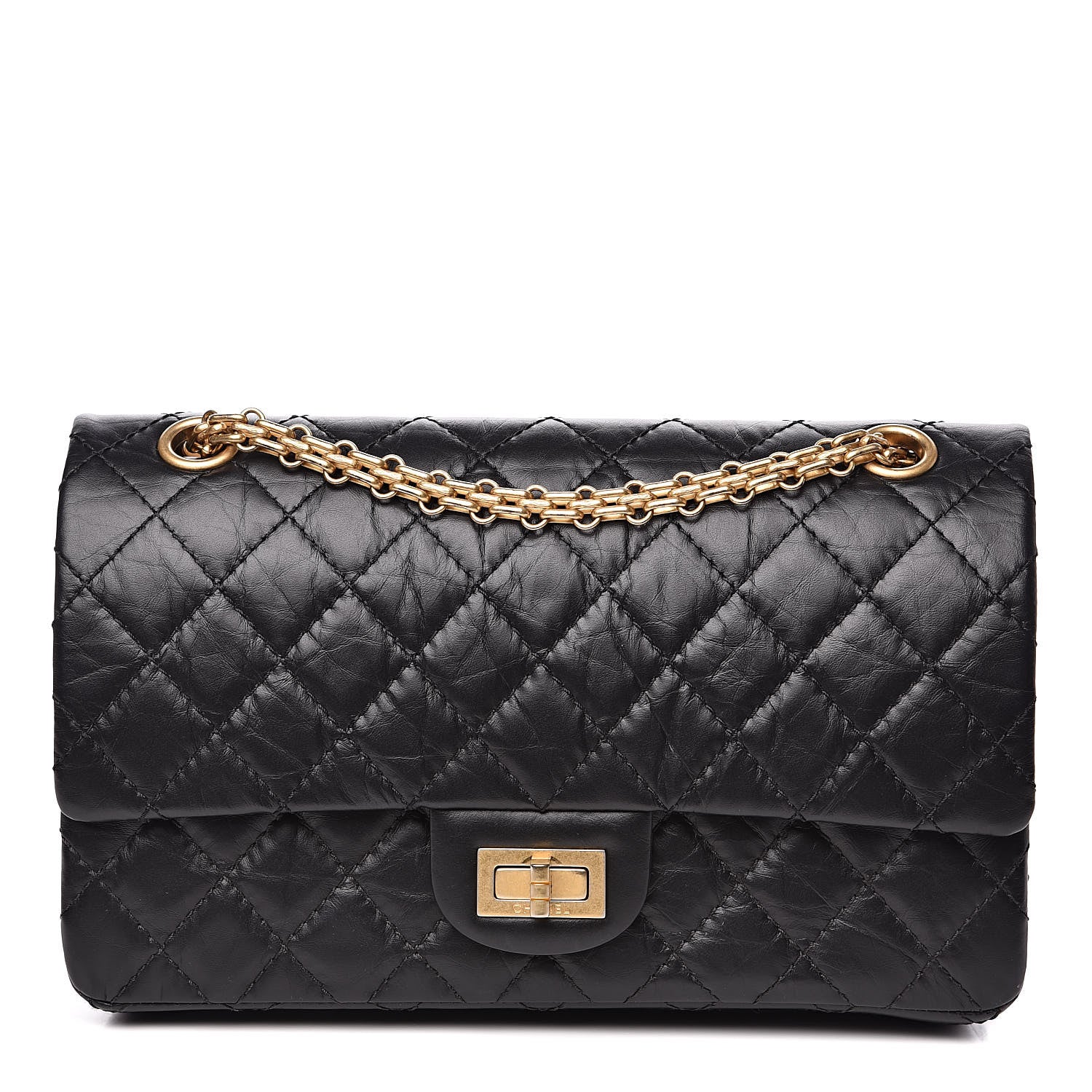 Chanel Aged Calfskin Quilted 2.55 Reissue 225 Flap Black 1 of 13