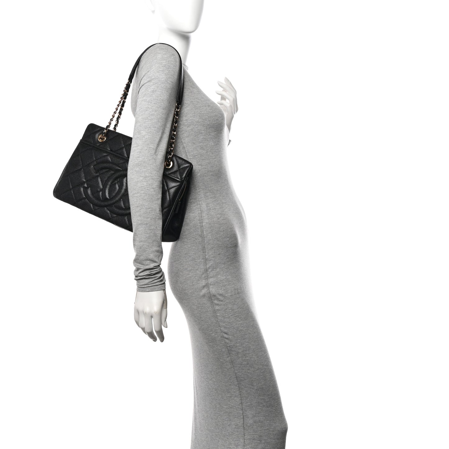 Caviar Quilted Timeless CC Soft Tote Black