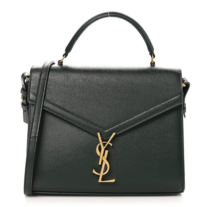 Saint Laurent Grain de Poudre Medium Classic Monogram Cassandra Top Handle Vert Fonce 1 of 11