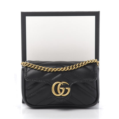 Gucci Calfskin Matelasse GG Marmont 2.0 Coin Purse On A Chain Black 11 of 11