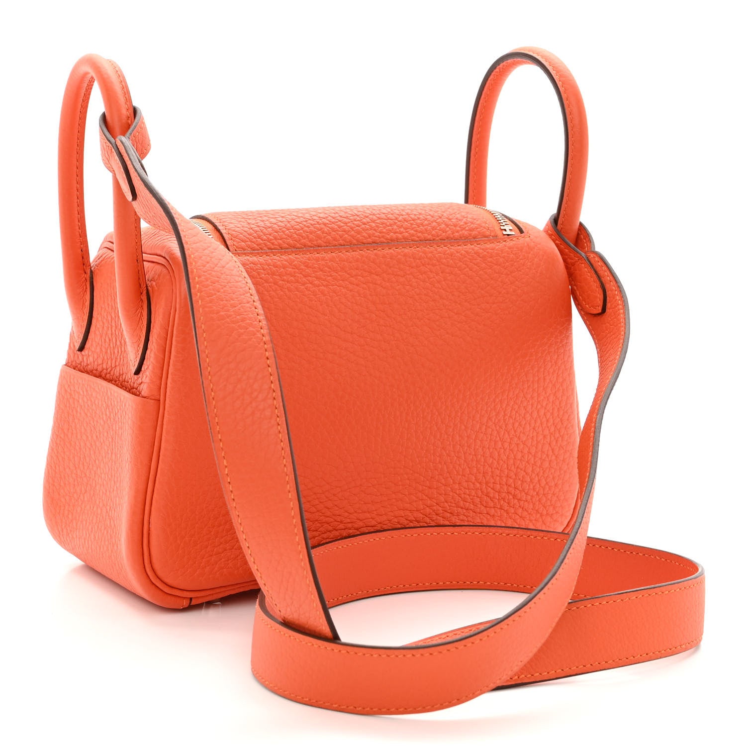 Hermes Taurillon Clemence Mini Lindy 20 Feu 3 of 11