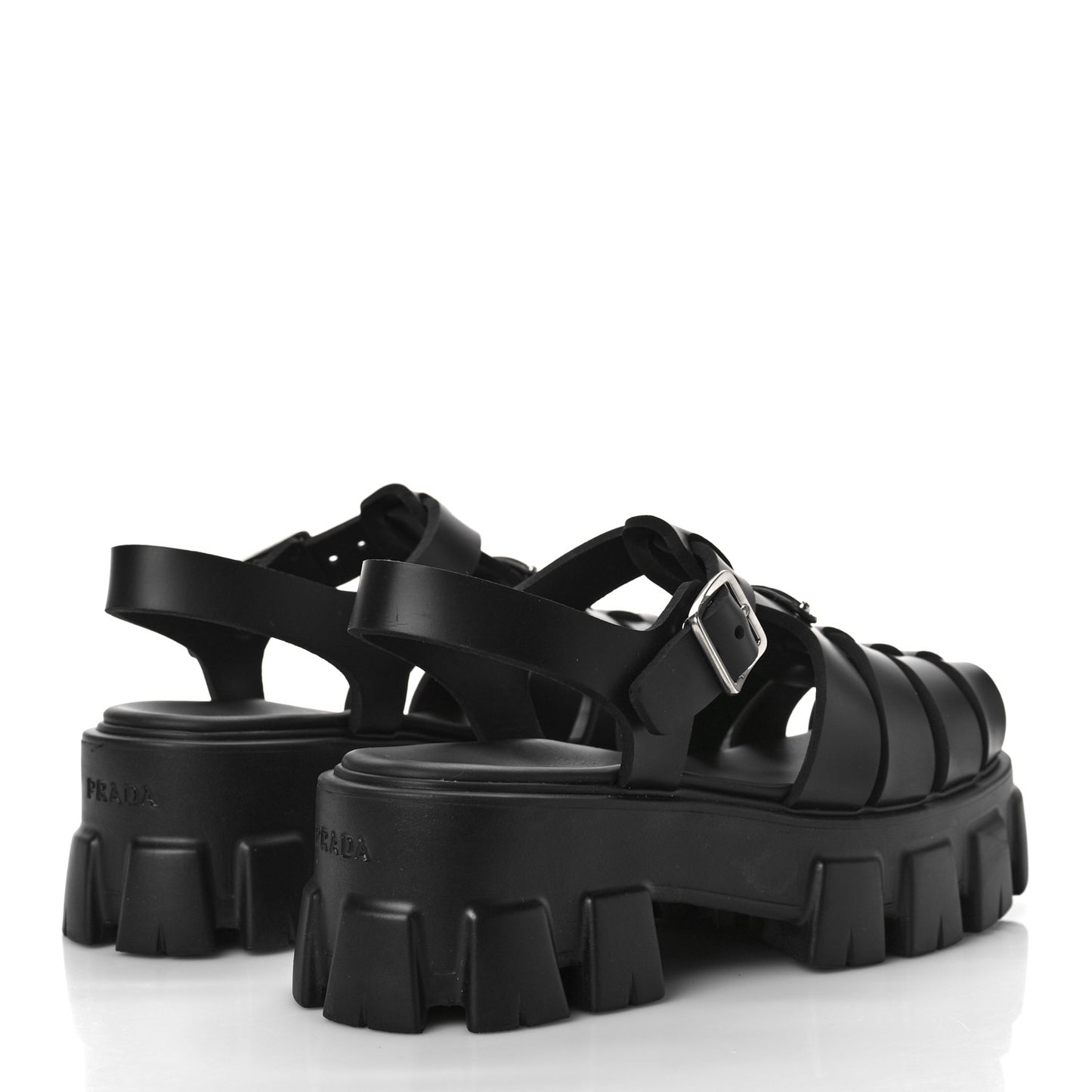 Foam Rubber Triangle Logo Monolith 55mm Cage Sandals 36 Black