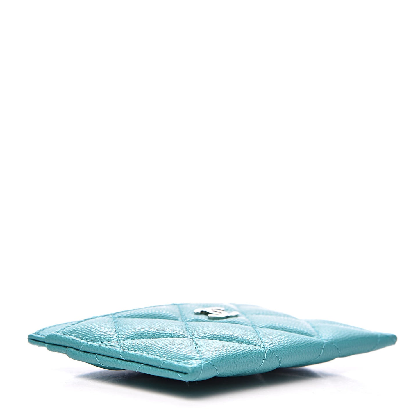 Caviar Quilted Card Holder Turquoise