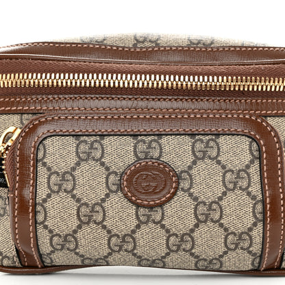 Gucci GG Supreme Monogram Textured Calfskin Retro Interlocking G Belt Bag Beige Ebony Brown Sugar 7 of 9