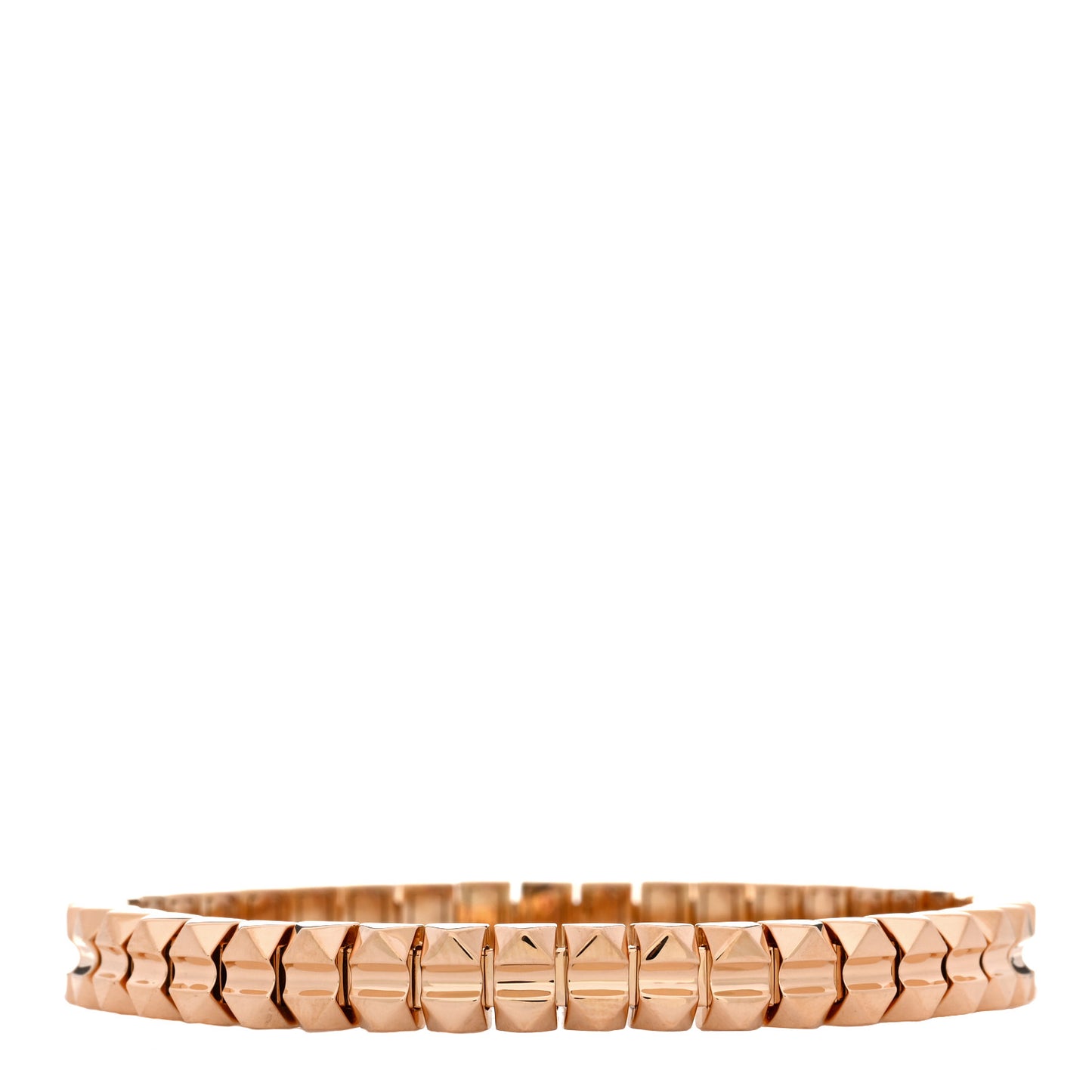 18K Rose Gold Diamond Obelisco Accent Flexible Bangle Bracelet