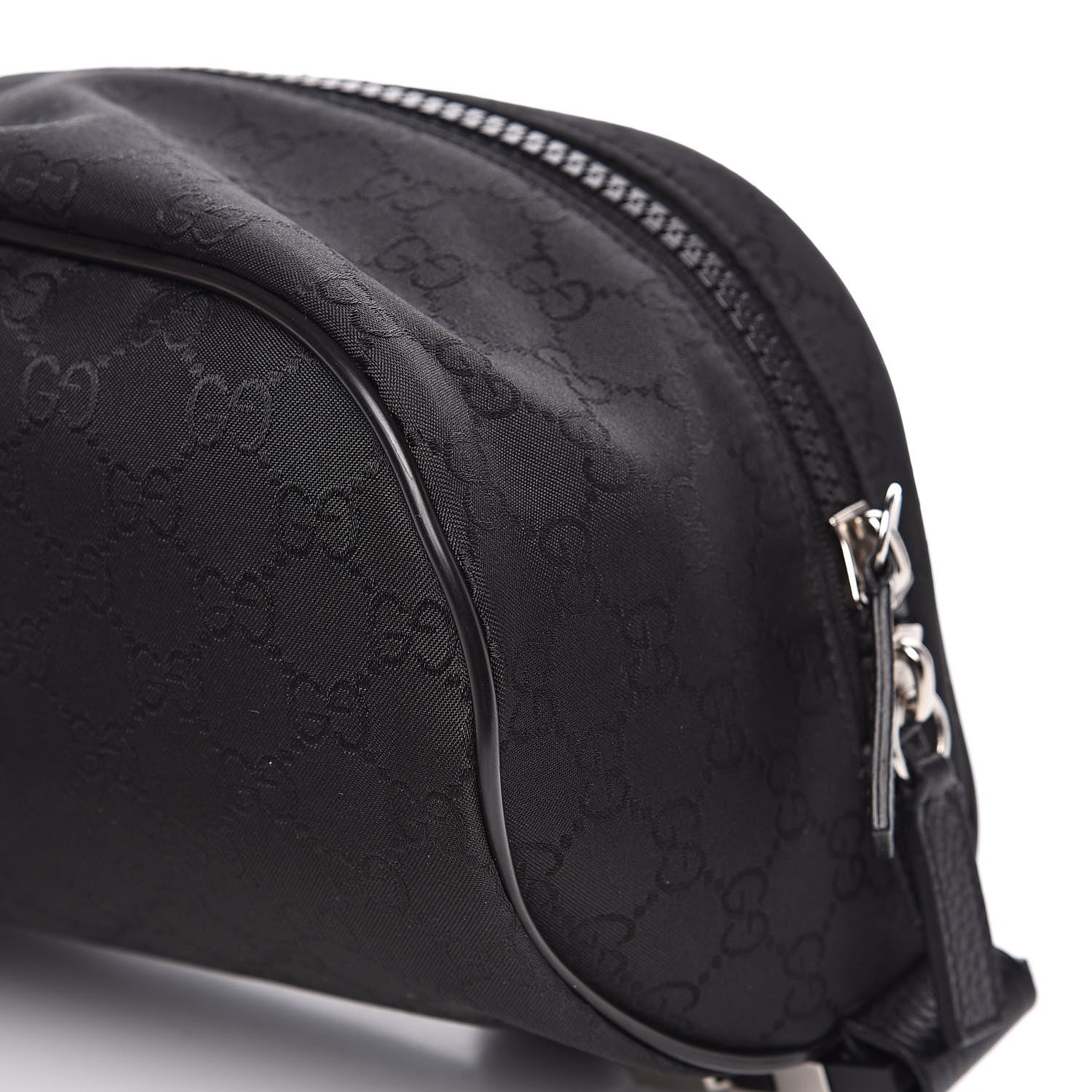 Gucci Nylon Monogram Fanny Pack Belt Bag Black 9 of 10