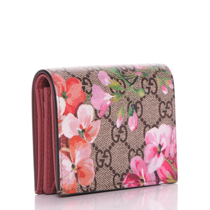 Gucci GG Supreme Monogram Blooms Card Case Beige Multicolor Dry Rose 3 of 7