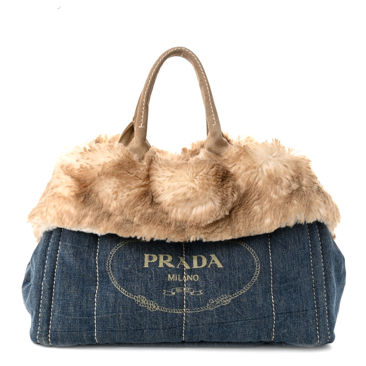 Denim Eco Lapin Logo Tote Avio Cipria