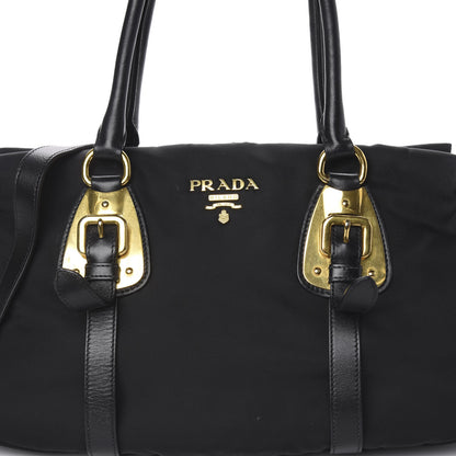 Prada Tessuto Nylon Soft Calfskin Shopping Satchel Black 12 of 12