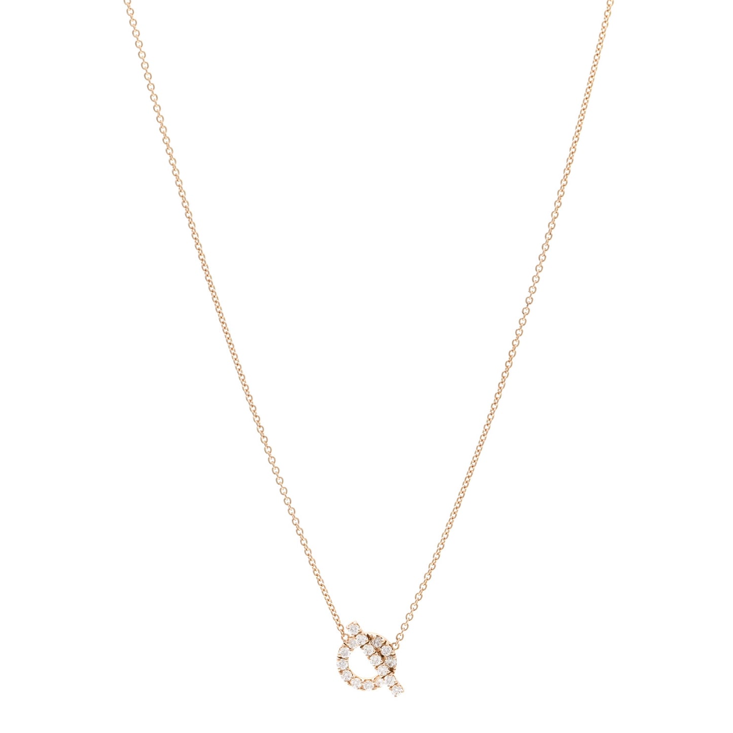 18K Rose Gold Diamond Finesse Pendant Necklace