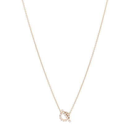 Hermes 18K Rose Gold Diamond Finesse Pendant Necklace 1 of 6