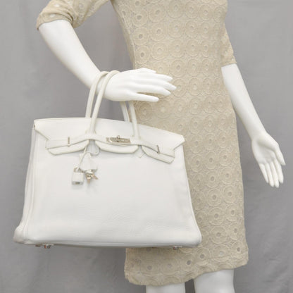 Hermes Taurillon Clemence Birkin 35 White 2 of 10