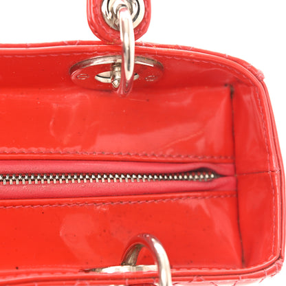Christian Dior Patent Cannage Medium Lady Dior Red 9 of 12