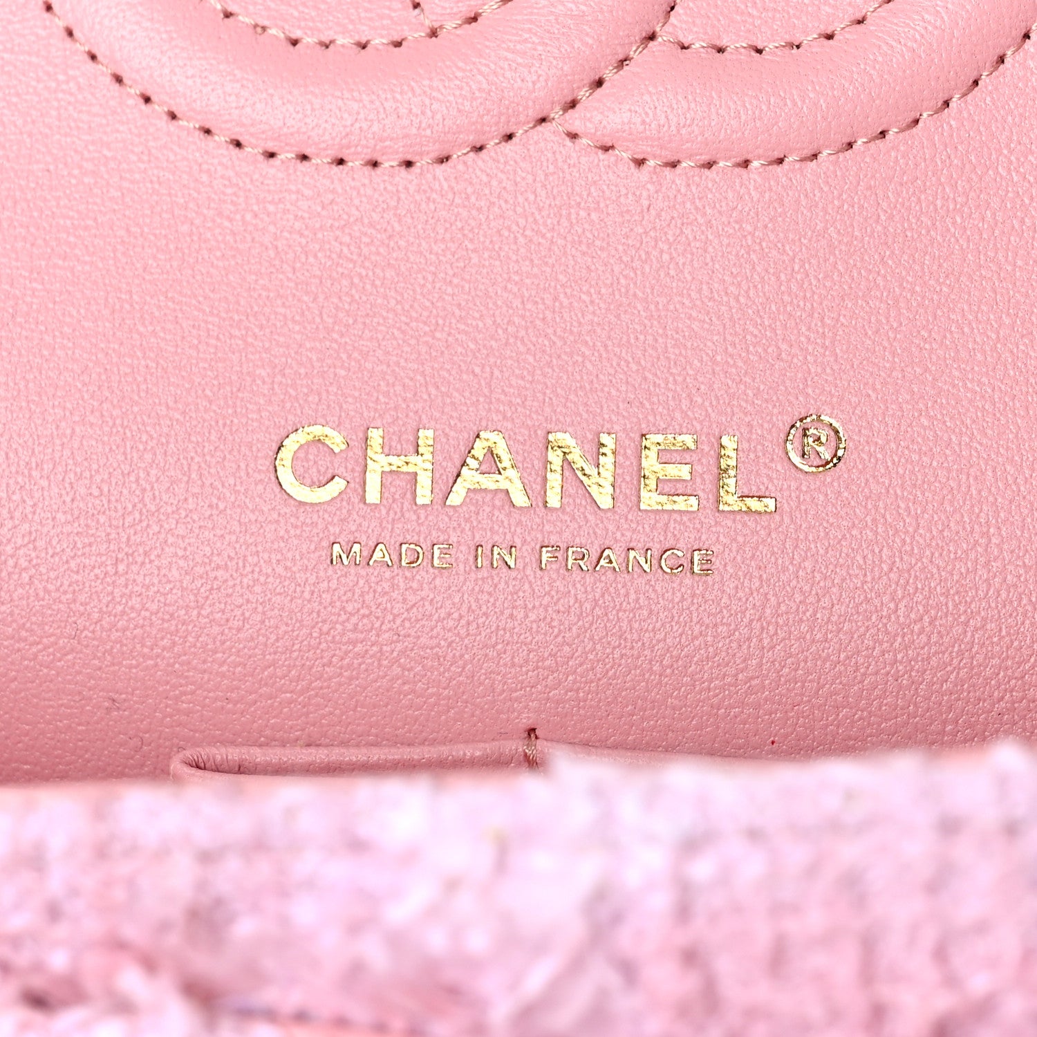 Chanel Tweed Medium Double Flap Light Pink White 6 of 10