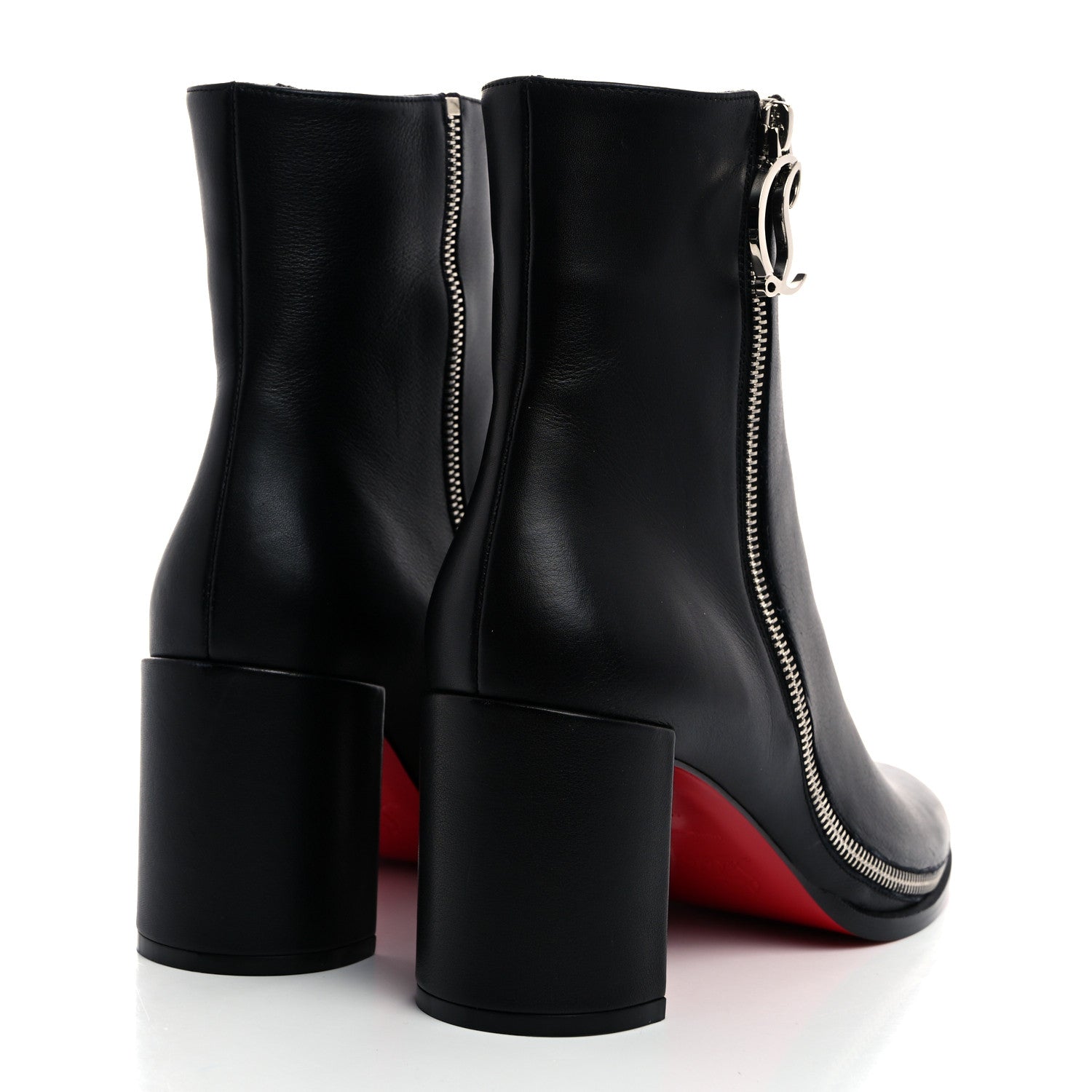 Christian Louboutin Calfskin Zip 70 Booty 40 Black 4 of 7