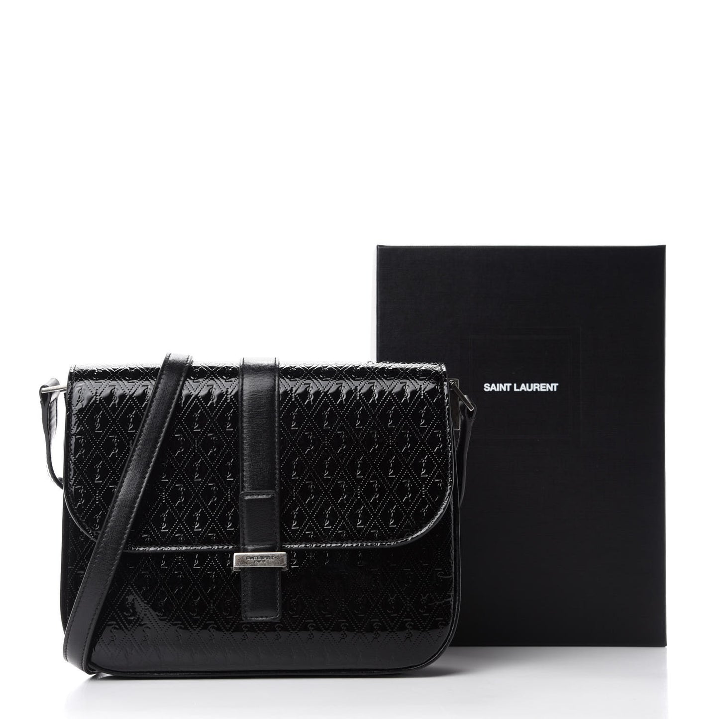 Patent Embossed Small Le Monogramme Satchel Black