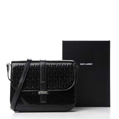 Saint Laurent Patent Embossed Small Le Monogramme Satchel Black 12 of 12