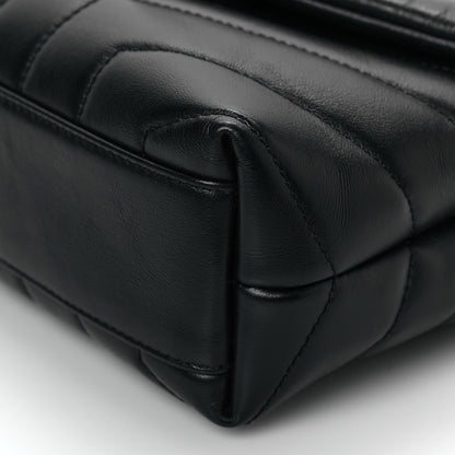 Saint Laurent Calfskin Y Quilted Monogram Toy Loulou Crossbody Bag Black 6 of 9