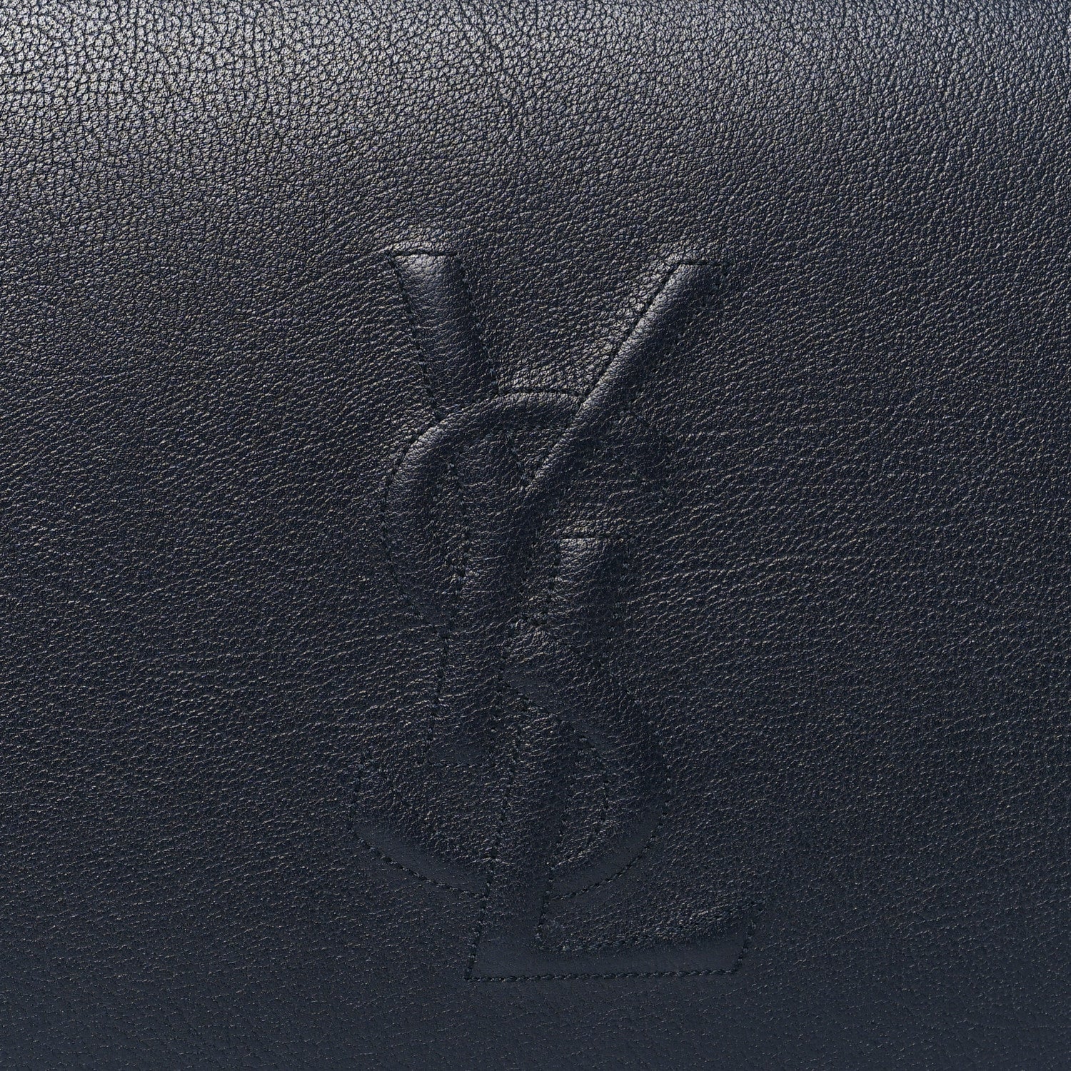 Saint Laurent Calfskin Monogram Large Belle De Jour Clutch Navy 8 of 8