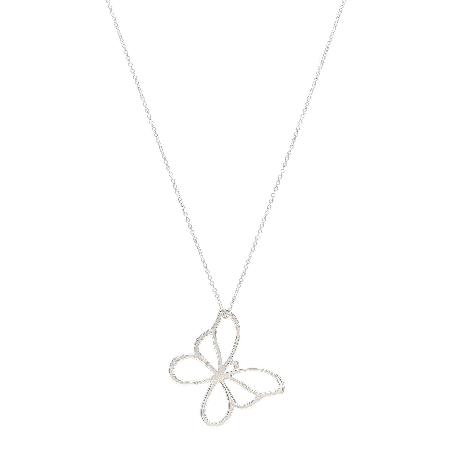 Tiffany Sterling Silver Butterfly Pendant Necklace 1 of 5
